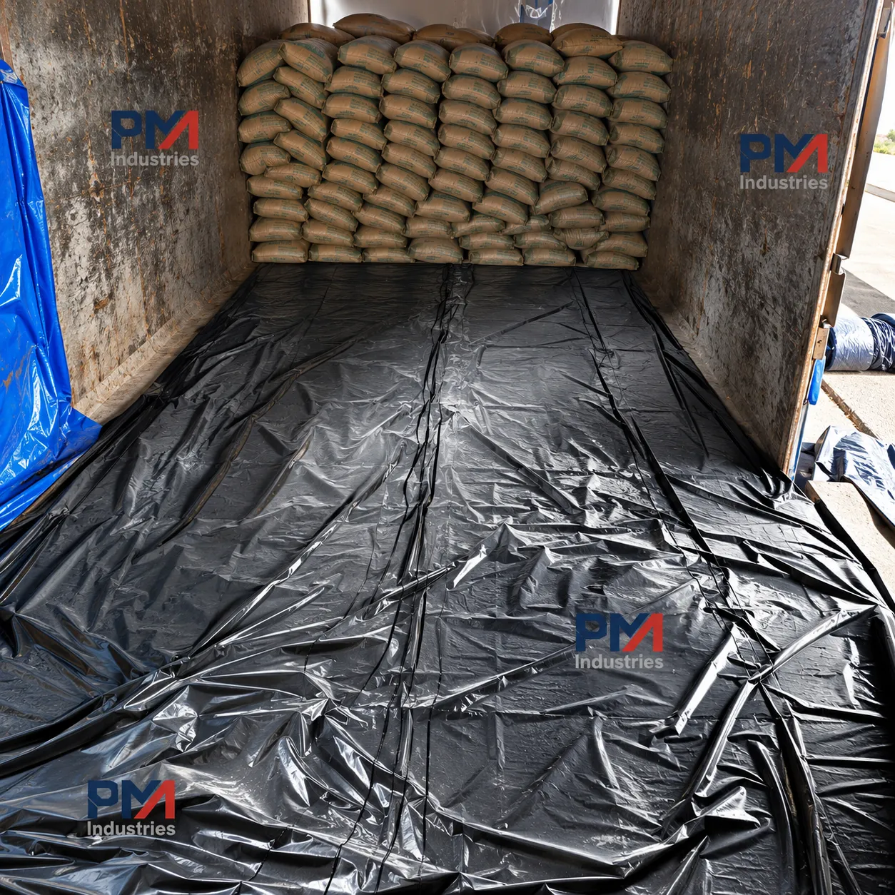 Container Floor Lining Loaded with Cargo
