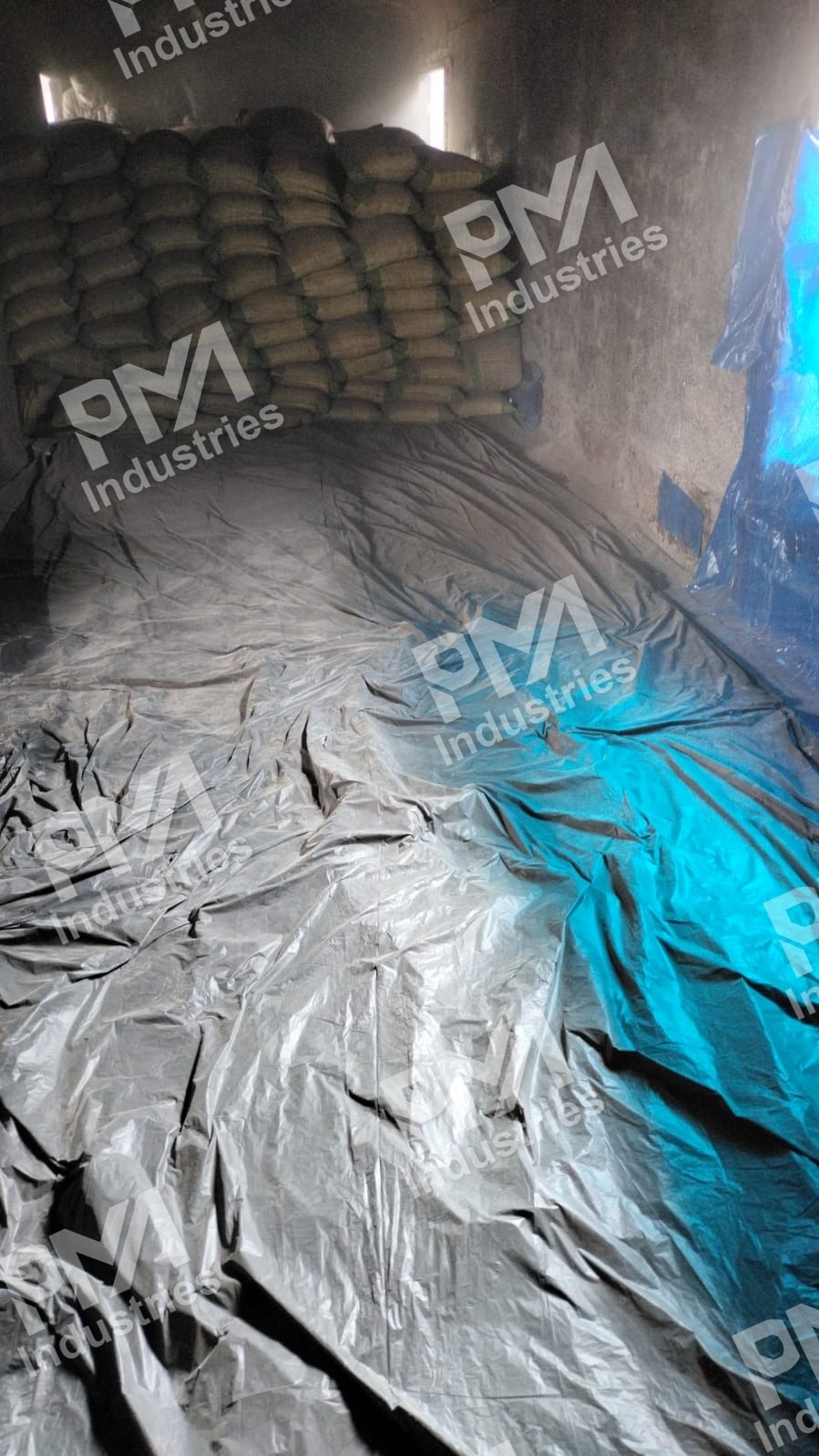 LDPE Sheet Lining a Truck Floor Before Loading
